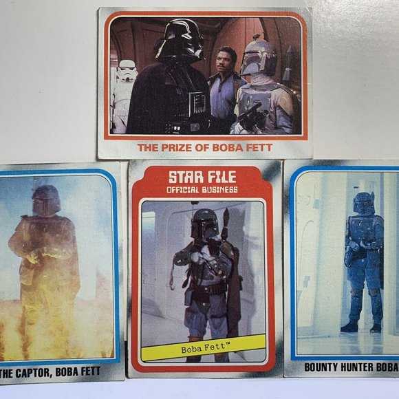 4 TOPPS STAR WARS BOBA FETT ROOKIE CARD LOT EMPIRE STRIKES  4 TOPPS STAR WARS BOBA FETT ROOKIE CARD LOT EMPIRE STRIKES BACK 1980 RC All Mint